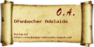 Ofenbecher Adelaida névjegykártya